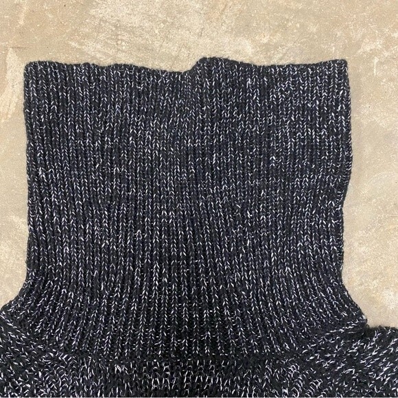 BCBG MaxAzria Cowl Neck Long Sleeve Slouchy Fit Distressed Knit Black Sweater S - Picture 6 of 14